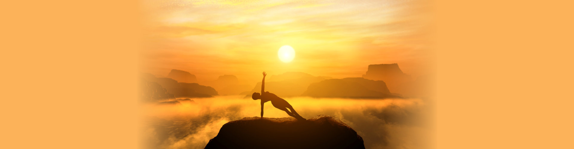 woman doing yoga under sunset